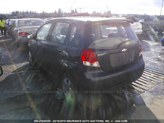 KL1TD66607B792320 - 2007 CHEVROLET AVEO LS BLACK photo 3
