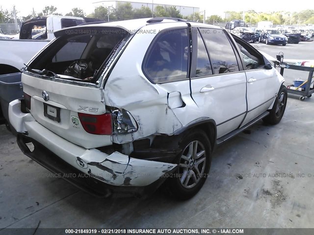 5UXFA13555LY14220 - 2005 BMW X5 3.0I WHITE photo 4