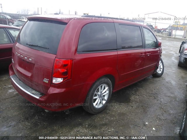 2C4RDGCG4GR273150 - 2016 DODGE GRAND CARAVAN SXT RED photo 4