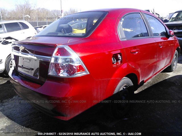 KL1TD5DE8AB091553 - 2010 CHEVROLET AVEO LS/LT RED photo 4