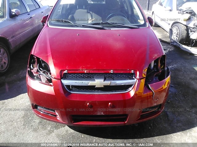 KL1TD5DE8AB091553 - 2010 CHEVROLET AVEO LS/LT RED photo 6