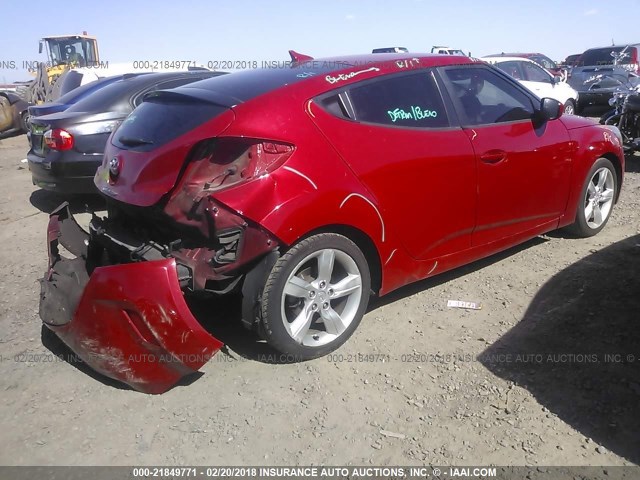 KMHTC6AD9DU144830 - 2013 HYUNDAI VELOSTER RED photo 4