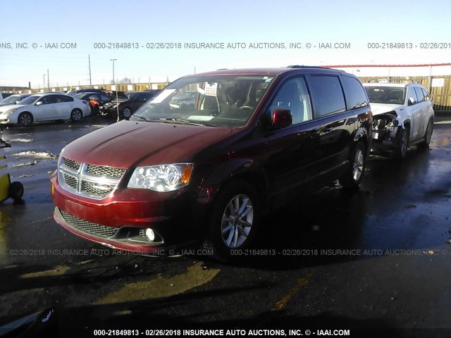 2C4RDGCG1FR732780 - 2015 DODGE GRAND CARAVAN SXT RED photo 2