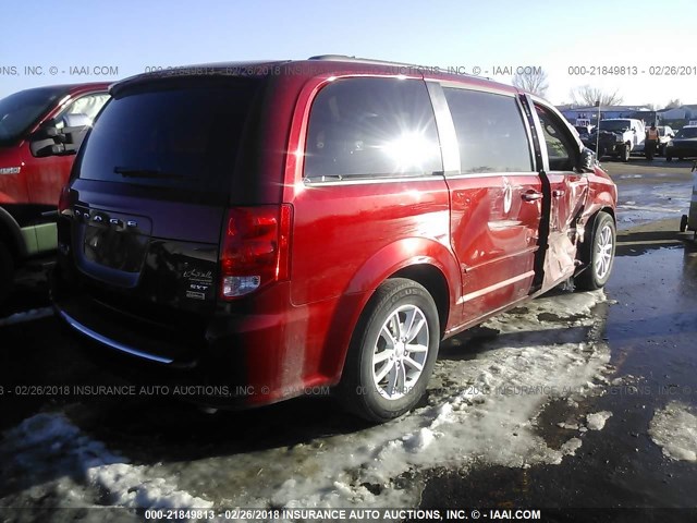 2C4RDGCG1FR732780 - 2015 DODGE GRAND CARAVAN SXT RED photo 4