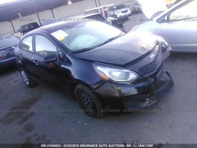 KNADM4A32D6285662 - 2013 KIA RIO LX BLACK photo 1