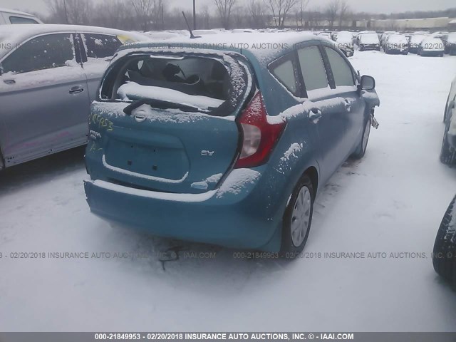 3N1CE2CP4EL384980 - 2014 NISSAN VERSA NOTE S/S PLUS/SV/SL BLUE photo 4