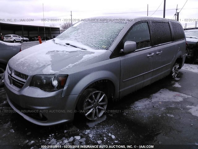 2C4RDGEG3ER202256 - 2014 DODGE GRAND CARAVAN R/T SILVER photo 2