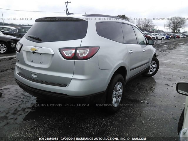 1GNKRFED6HJ348248 - 2017 CHEVROLET TRAVERSE LS SILVER photo 4