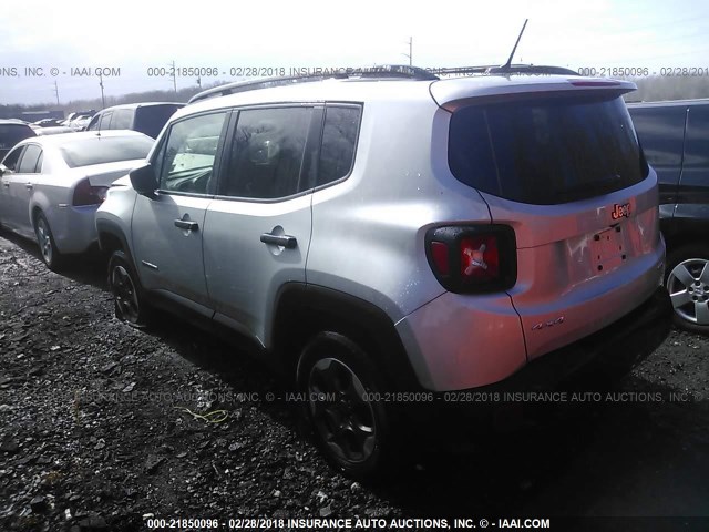ZACCJBAB0HPF29508 - 2017 JEEP RENEGADE SPORT Սպիտակ լուսանկար 3