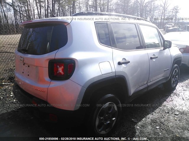 ZACCJBAB0HPF29508 - 2017 JEEP RENEGADE SPORT Սպիտակ լուսանկար 4