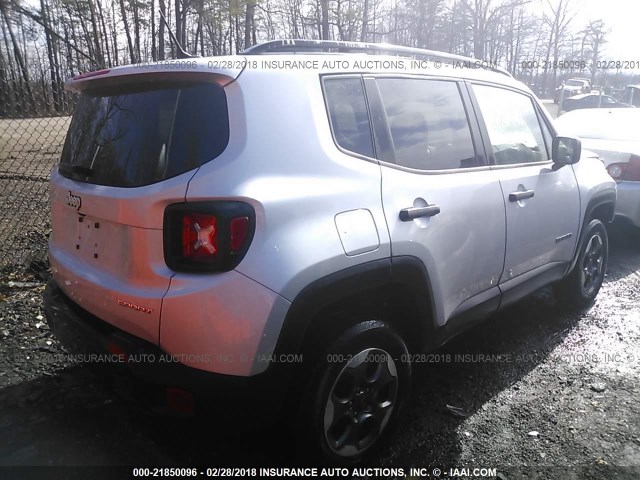 ZACCJBAB0HPF29508 - 2017 JEEP RENEGADE SPORT WHITE photo 4