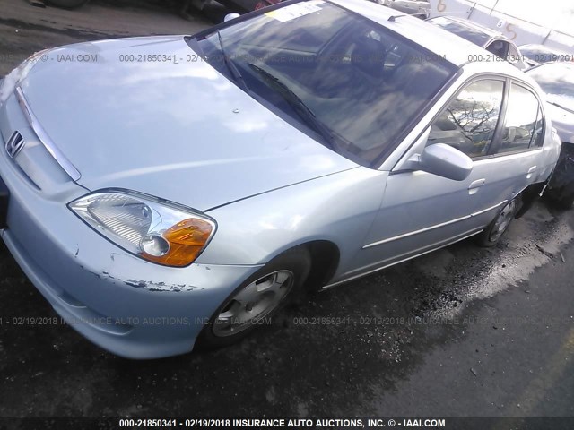 JHMES956X3S012620 - 2003 HONDA CIVIC HYBRID BLUE photo 2