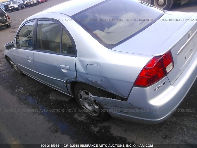 JHMES956X3S012620 - 2003 HONDA CIVIC HYBRID BLUE photo 3