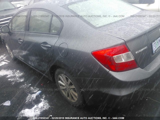 19XFB2F95CE319069 - 2012 HONDA CIVIC EXL GRAY photo 3