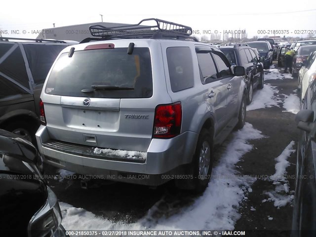 4F2CY0C7XBKM03800 - 2011 MAZDA TRIBUTE I SILVER photo 4