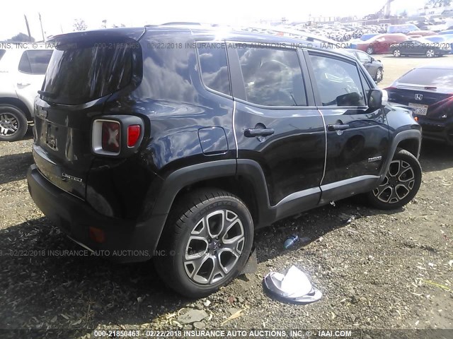 ZACCJBDT5GPD20476 - 2016 JEEP RENEGADE LIMITED BLACK photo 4