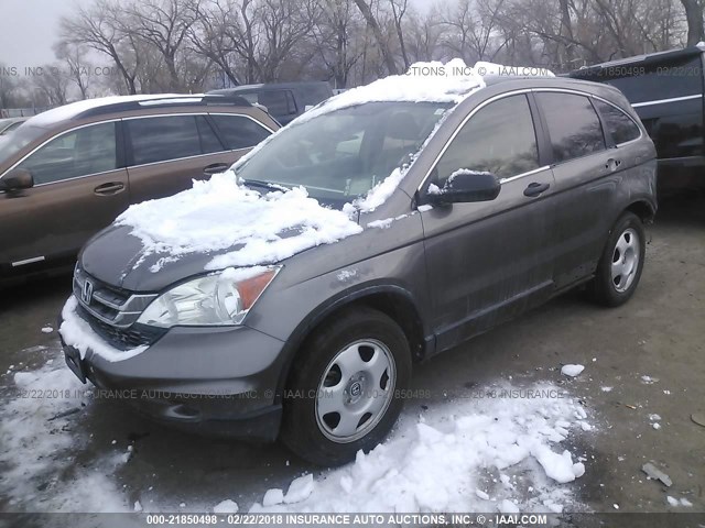 5J6RE4H39AL002791 - 2010 HONDA CR-V LX GRAY photo 2