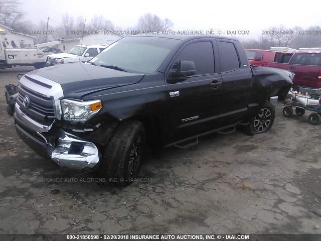 5TFRY5F11EX148492 - 2014 TOYOTA TUNDRA DOUBLE CAB SR/SR5 BLACK photo 2