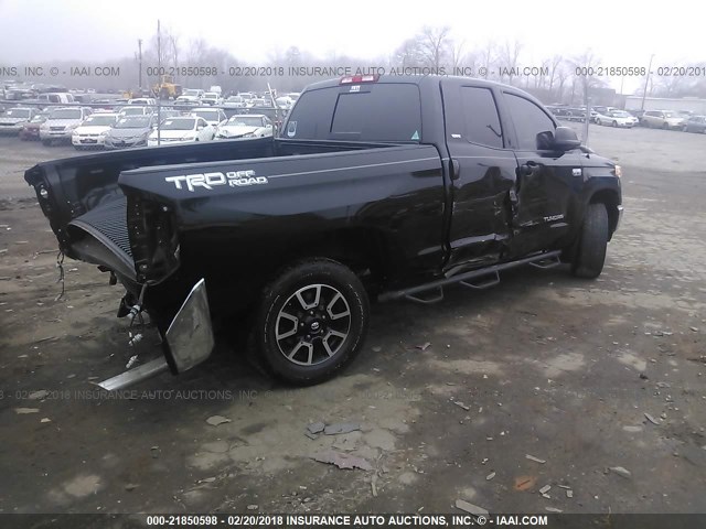 5TFRY5F11EX148492 - 2014 TOYOTA TUNDRA DOUBLE CAB SR/SR5 BLACK photo 4