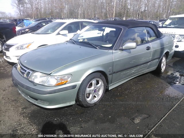 YS3DF78K517005467 - 2001 SAAB 9-3 SE GREEN photo 2