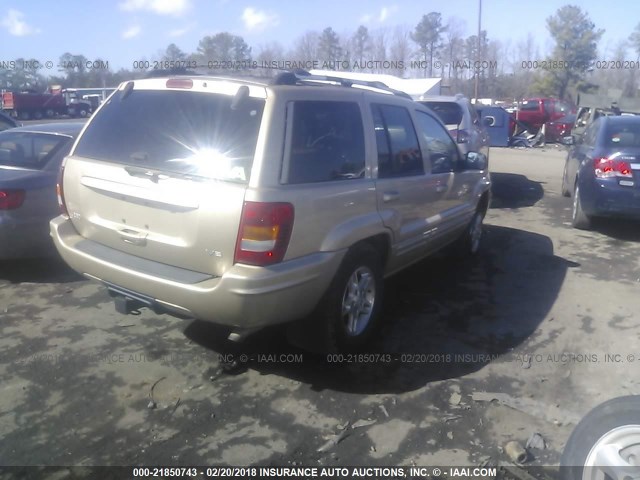 1J4GW68N5XC710160 - 1999 JEEP GRAND CHEROKEE LIMITED GOLD photo 4