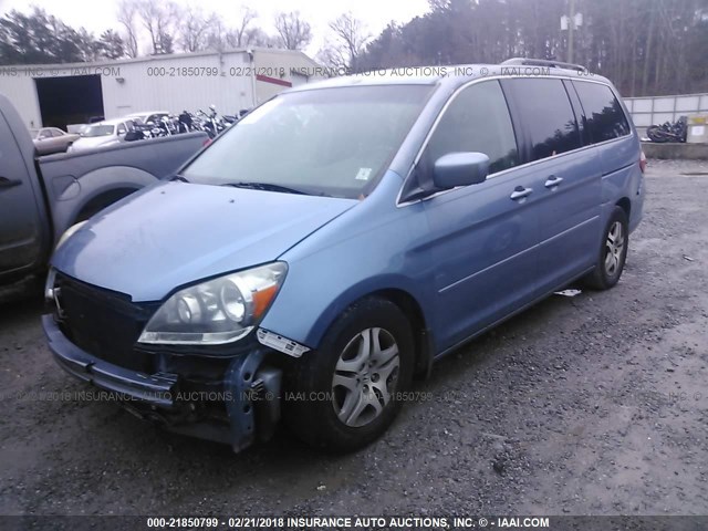 5FNRL38786B021092 - 2006 HONDA ODYSSEY EXL ლურჯი ფოტო 2