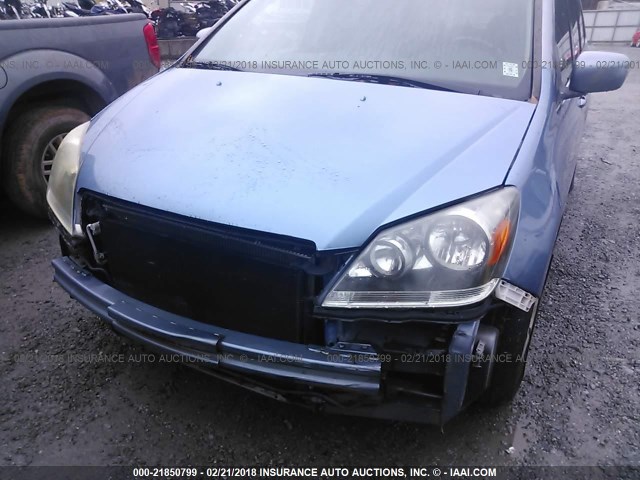 5FNRL38786B021092 - 2006 HONDA ODYSSEY EXL ლურჯი ფოტო 6