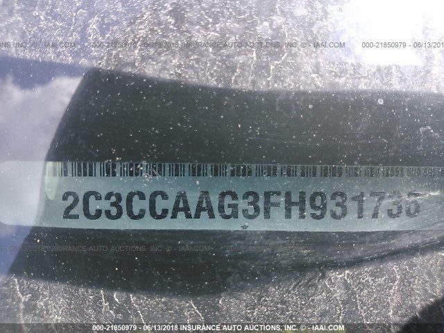 2C3CCAAG3FH931736 - 2015 CHRYSLER 300 LIMITED SILVER photo 9