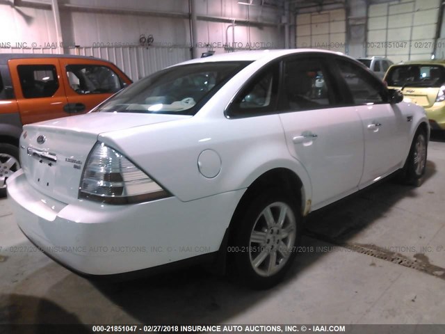 1FAHP28W08G166658 - 2008 FORD TAURUS LIMITED WHITE photo 4