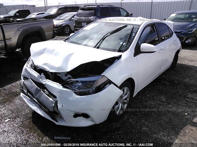 5YFBURHE2GP442957 - 2016 TOYOTA COROLLA L/LE/LE PLS/PRM/S/S PLS WHITE photo 2