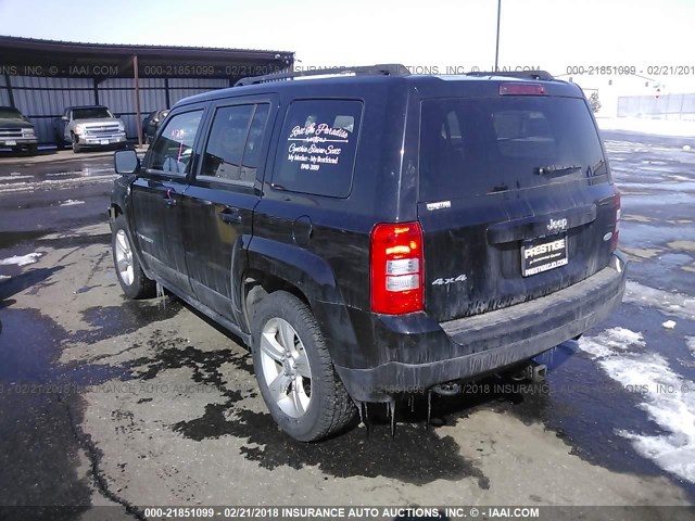 1C4NJRFBXED540939 - 2014 JEEP PATRIOT LATITUDE BLACK photo 3