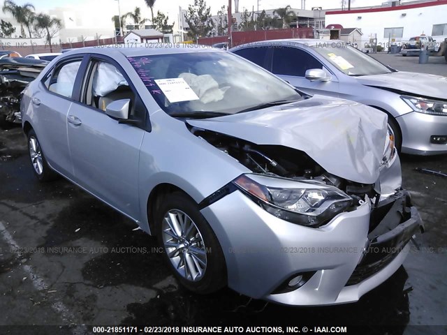 5YFBURHE4FP238580 - 2015 TOYOTA COROLLA L/LE/LE PLS/PRM/S/S PLS SILVER photo 1