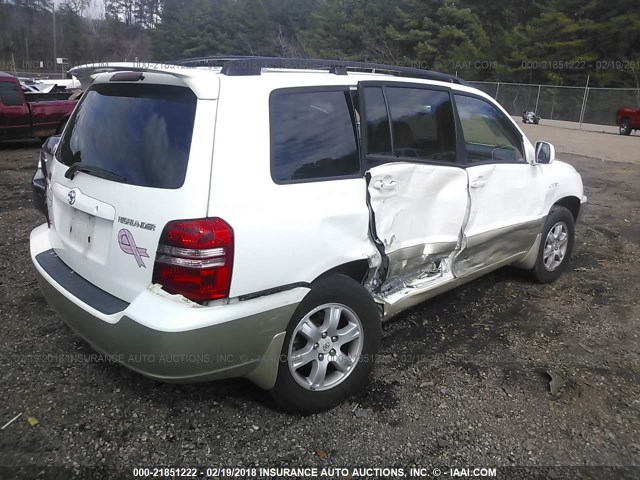 JTEGF21A030073692 - 2003 TOYOTA HIGHLANDER LIMITED WHITE photo 4