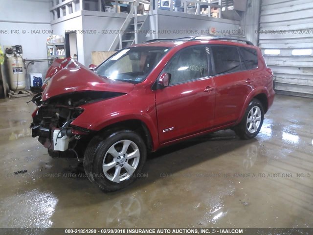 JTMBF31V39D004312 - 2009 TOYOTA RAV4 LIMITED RED photo 2