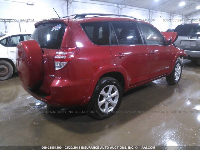 JTMBF31V39D004312 - 2009 TOYOTA RAV4 LIMITED RED photo 4