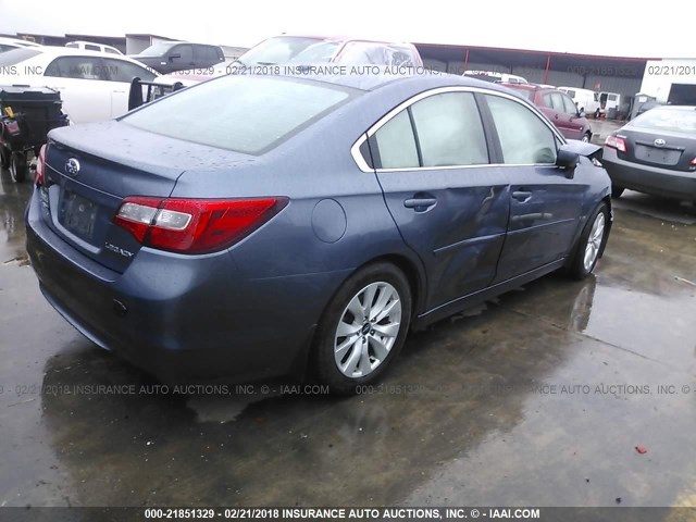 4S3BNBE63F3064141 - 2015 SUBARU LEGACY 2.5I PREMIUM BLUE photo 4