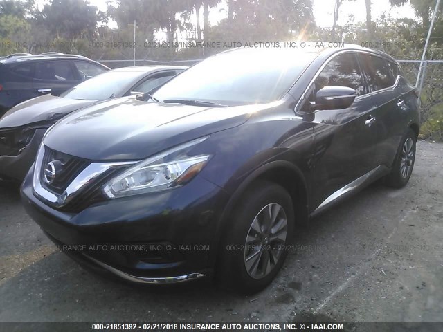 5N1AZ2MG5FN278185 - 2015 NISSAN MURANO S/SL/SV/PLATINUM BLUE photo 2