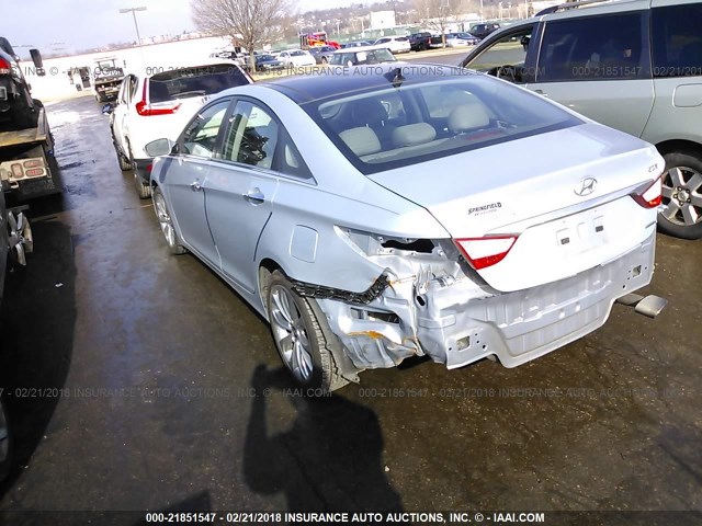 5NPEC4AB9CH443792 - 2012 HYUNDAI SONATA SE/LIMITED BLUE photo 3