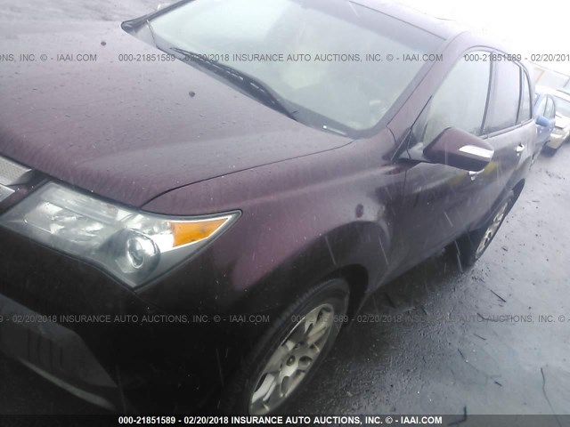 2HNYD28229H524648 - 2009 ACURA MDX MAROON photo 2