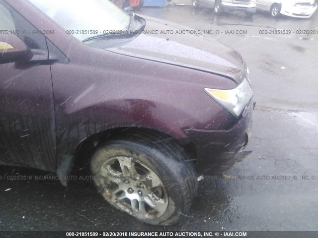 2HNYD28229H524648 - 2009 ACURA MDX MAROON photo 6