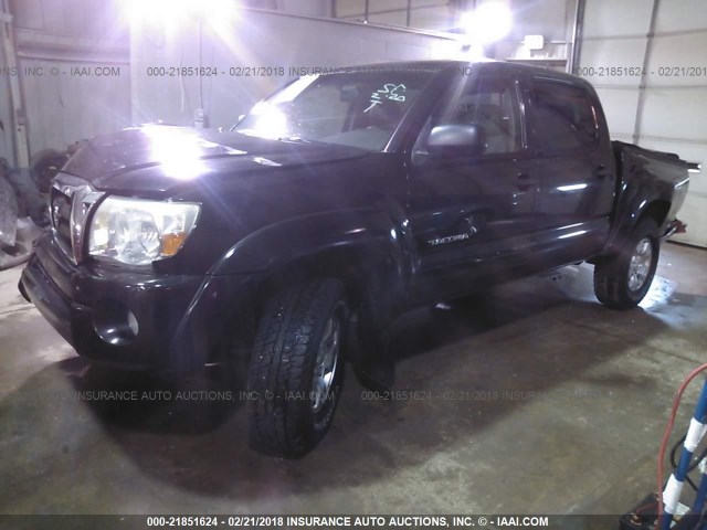 5TELU42N58Z569150 - 2008 TOYOTA TACOMA DOUBLE CAB BLACK photo 2