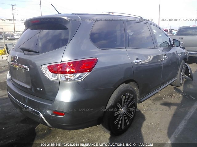 5N1AR2MM4FC698599 - 2015 NISSAN PATHFINDER S/SV/SL/PLATINUM 灰色 照片 4