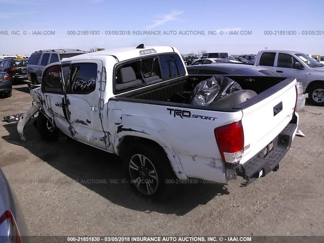 5TFAZ5CN4GX007758 - 2016 TOYOTA TACOMA DBL CAB/SR5/TRD SPORT/OR WHITE photo 3