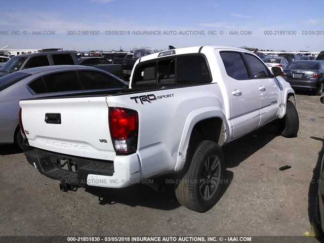 5TFAZ5CN4GX007758 - 2016 TOYOTA TACOMA DBL CAB/SR5/TRD SPORT/OR WHITE photo 4