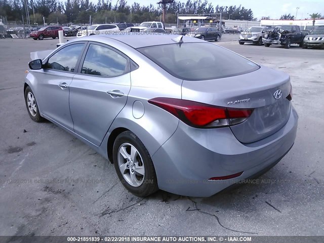 5NPDH4AEXFH604906 - 2015 HYUNDAI ELANTRA SE/SPORT/LIMITED GRAY photo 3