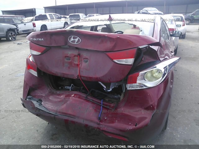 KMHDH4AE0DU799672 - 2013 HYUNDAI ELANTRA GLS/LIMITED RED photo 6