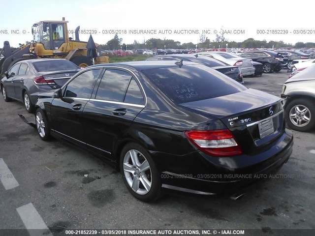 WDDGF8BB1AR131256 - 2010 MERCEDES-BENZ C 300 4MATIC BLACK photo 3