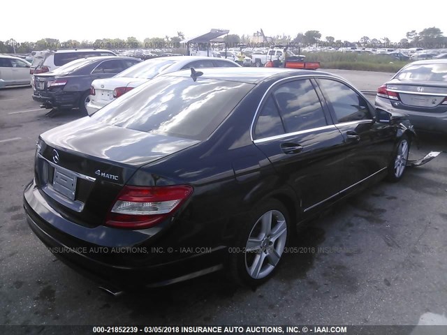 WDDGF8BB1AR131256 - 2010 MERCEDES-BENZ C 300 4MATIC BLACK photo 4