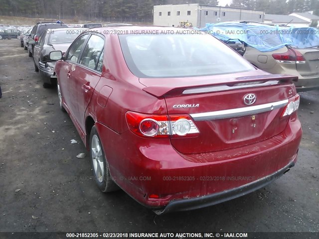 2T1BU4EE6CC826290 - 2012 TOYOTA COROLLA S/LE RED photo 3