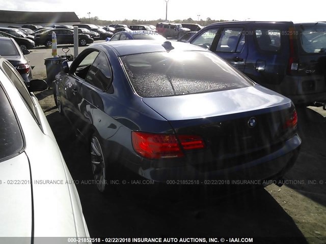 WBAKG7C51BE263816 - 2011 BMW 335 I BLUE photo 3